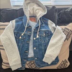 Levi's Blue Denim Jacket with Gray Sleeves